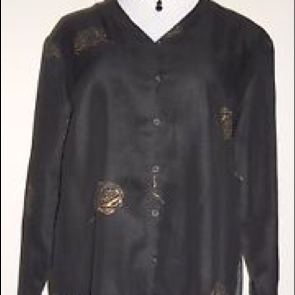 Together’ Fully Lined Sheer Blouse/Jacket (Plus)